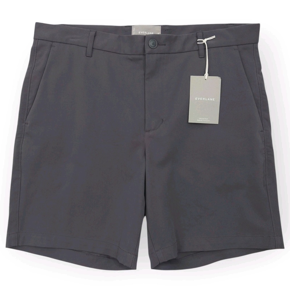 EVERLANE Chino Shorts Mens 35 Gray Cotton Stretch Performance 7in M-BTM-CTN-SHT
